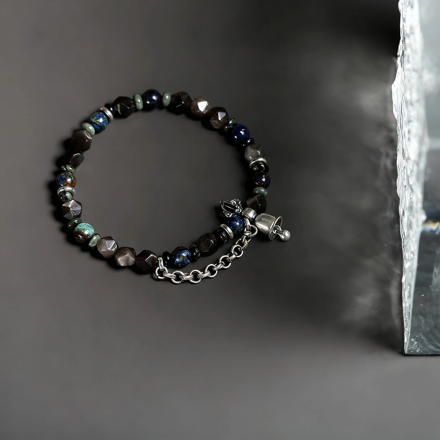 925 Sterling Silver Black Couple Bracelet - Handmade Minimalist Vintage