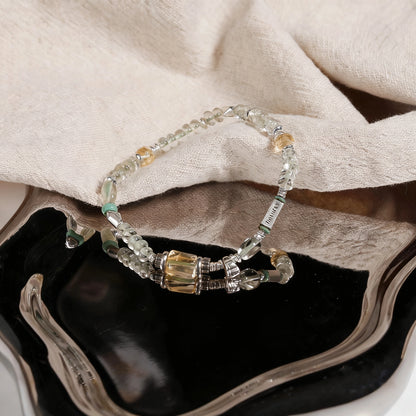 Fresh Green 925 Silver Bracelet - Handmade Vintage Minimalist Design