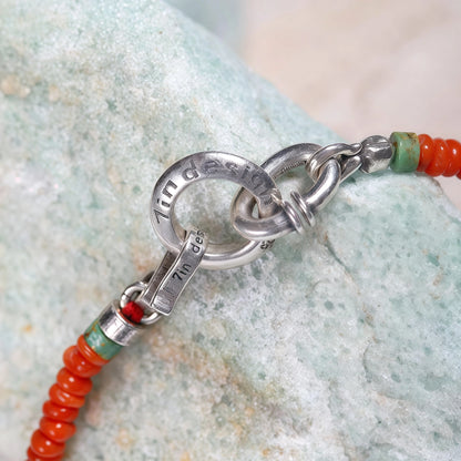 Red 925 Silver Bracelet - Handmade Vintage Lucky Charm Bracelet