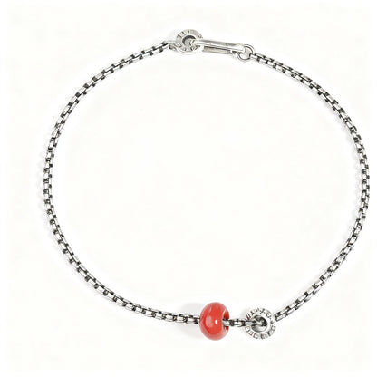 Red Begonia Silver Couple Bracelet - Handmade Vintage Statement Jewelry