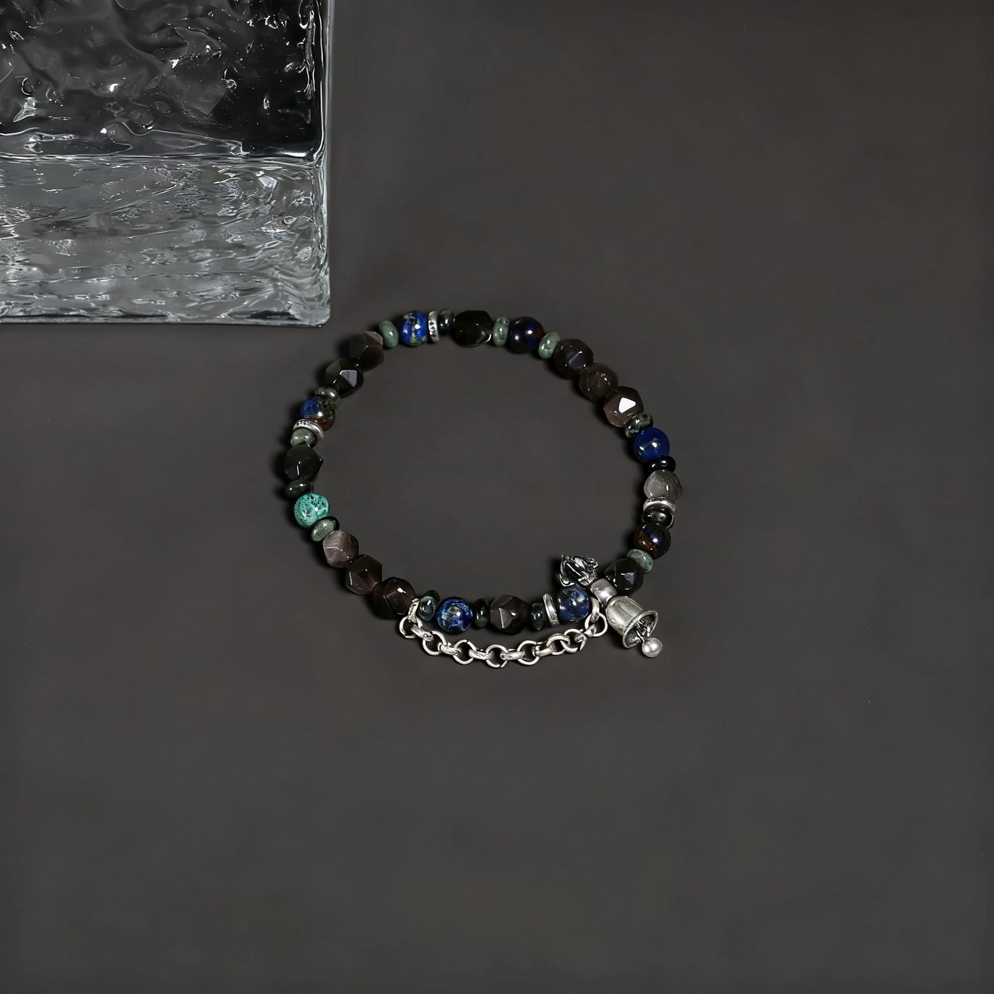 925 Sterling Silver Black Couple Bracelet - Handmade Minimalist Vintage