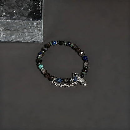 925 Sterling Silver Black Couple Bracelet - Handmade Minimalist Vintage