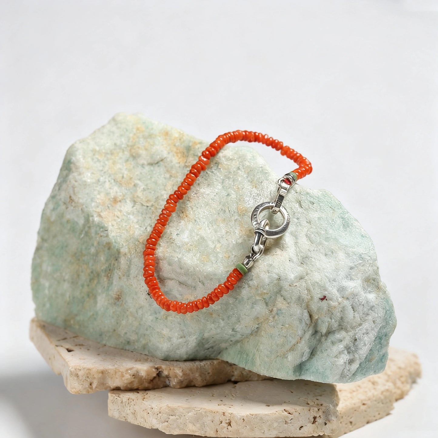 Red 925 Silver Bracelet - Handmade Vintage Lucky Charm Bracelet