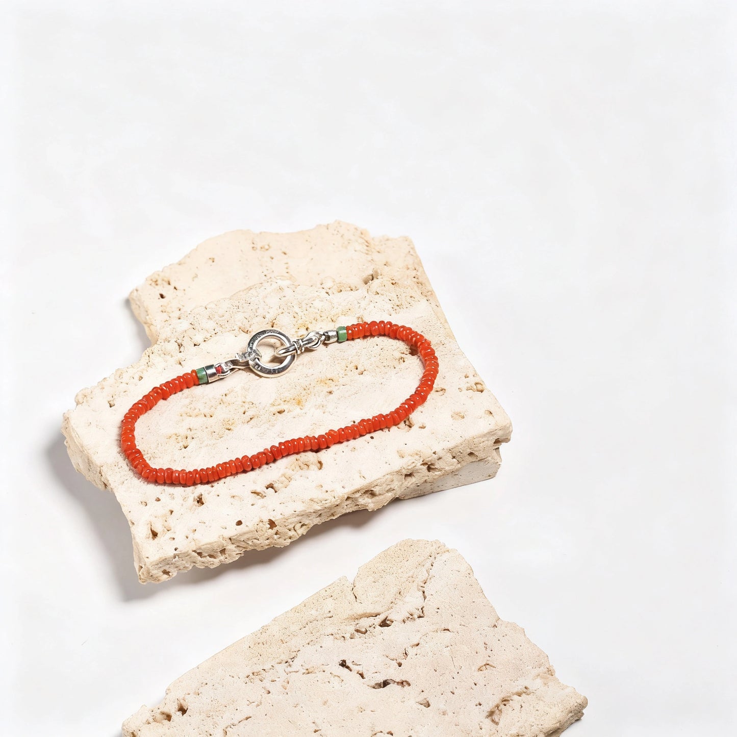 Red 925 Silver Bracelet - Handmade Vintage Lucky Charm Bracelet
